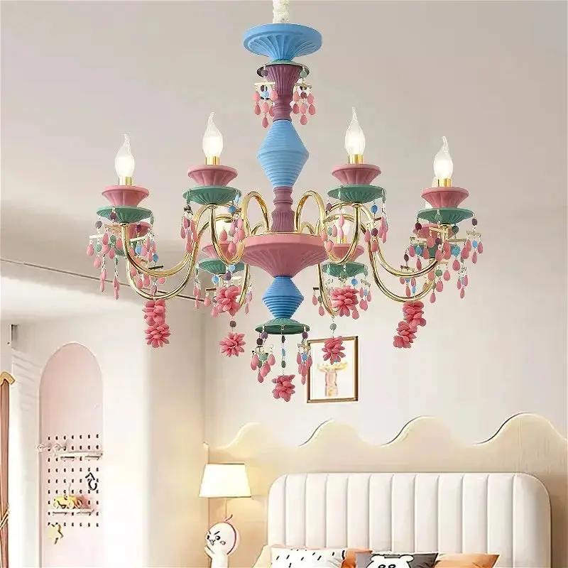 Coloured Children's Room Modern Chandelier - Image 3