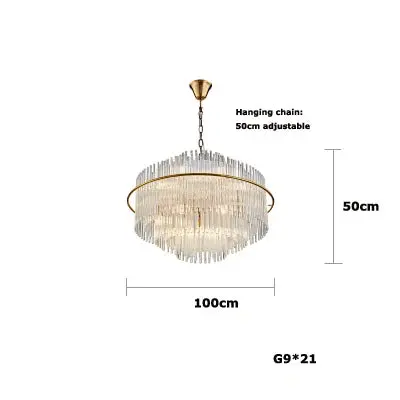 Crystal Designer Oval Round Chandelier - Image 11