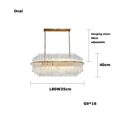 Crystal Designer Oval Round Chandelier - Image 12