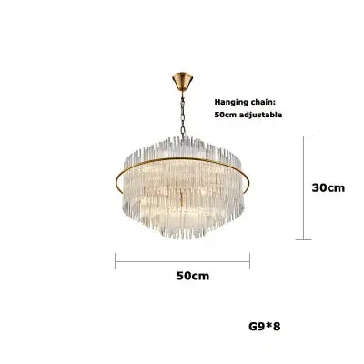 Crystal Designer Oval Round Chandelier - Image 8
