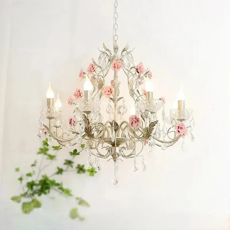 Crystal Flower French Chandelier - Image 3