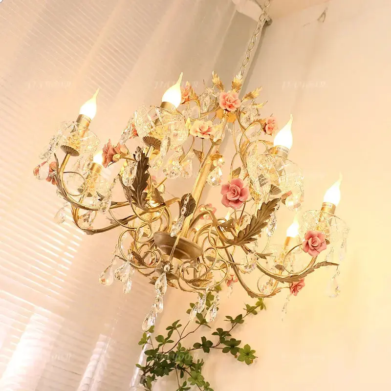 Crystal Flower French Chandelier - Image 4