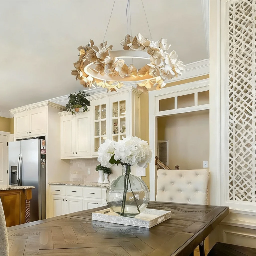 French Round Floral Chandelier - Image 3