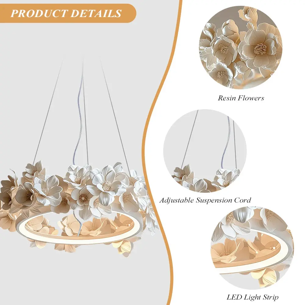 French Round Floral Chandelier - Image 5