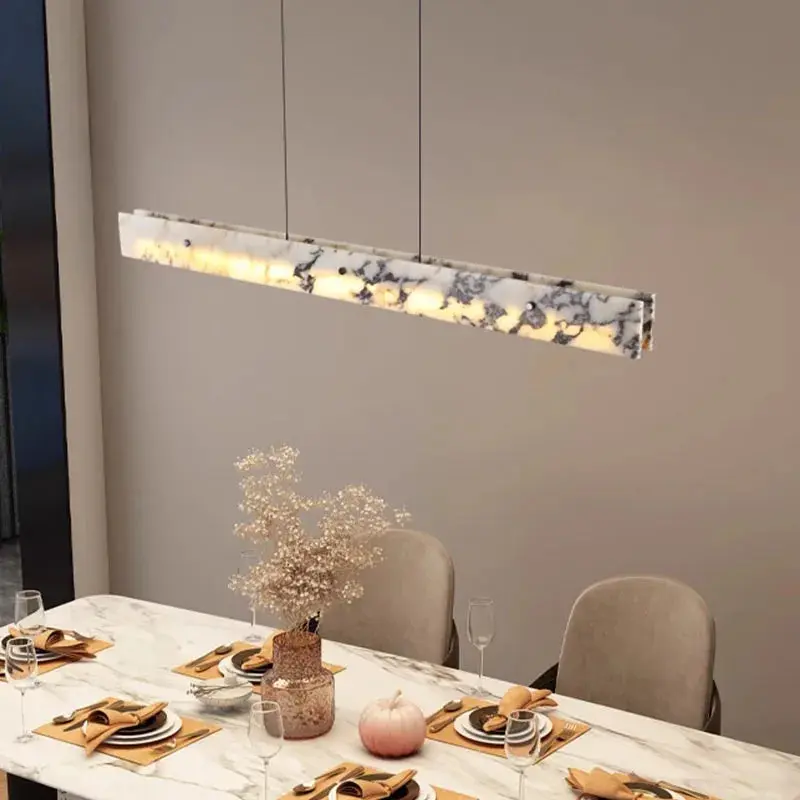 Long Strip Natural Marble Chandelier - Image 4