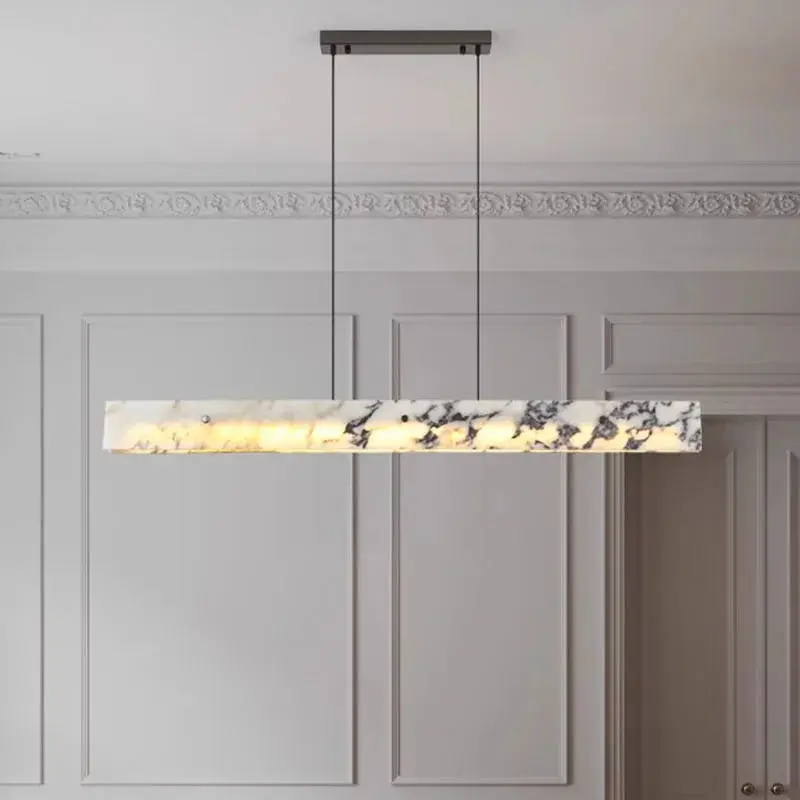 Long Strip Natural Marble Chandelier - Image 5
