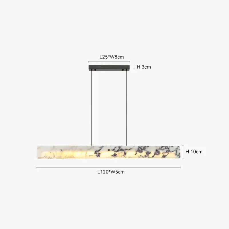 Long Strip Natural Marble Chandelier - Image 6