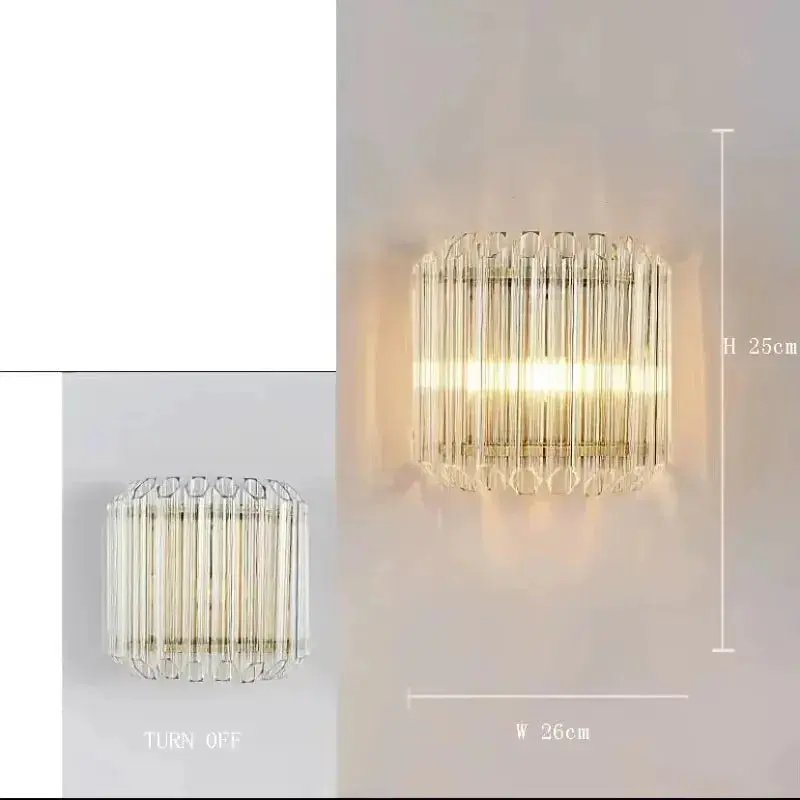 Luxury Glass Crystal Modern Wall Light - Image 3