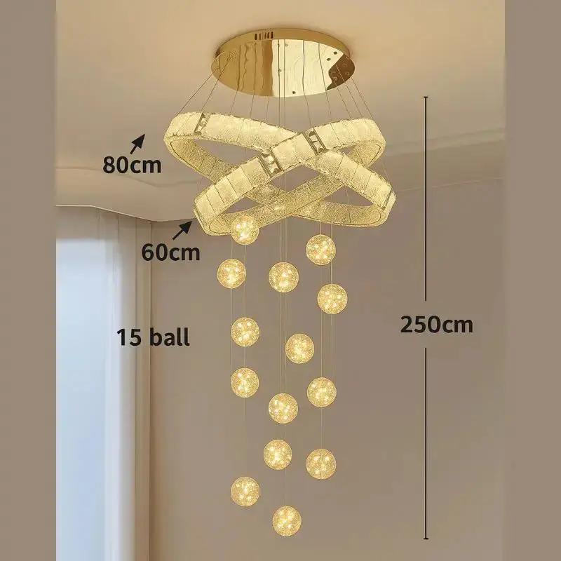 Modern Home Decor Led Staircase Chandeliers - Image 14