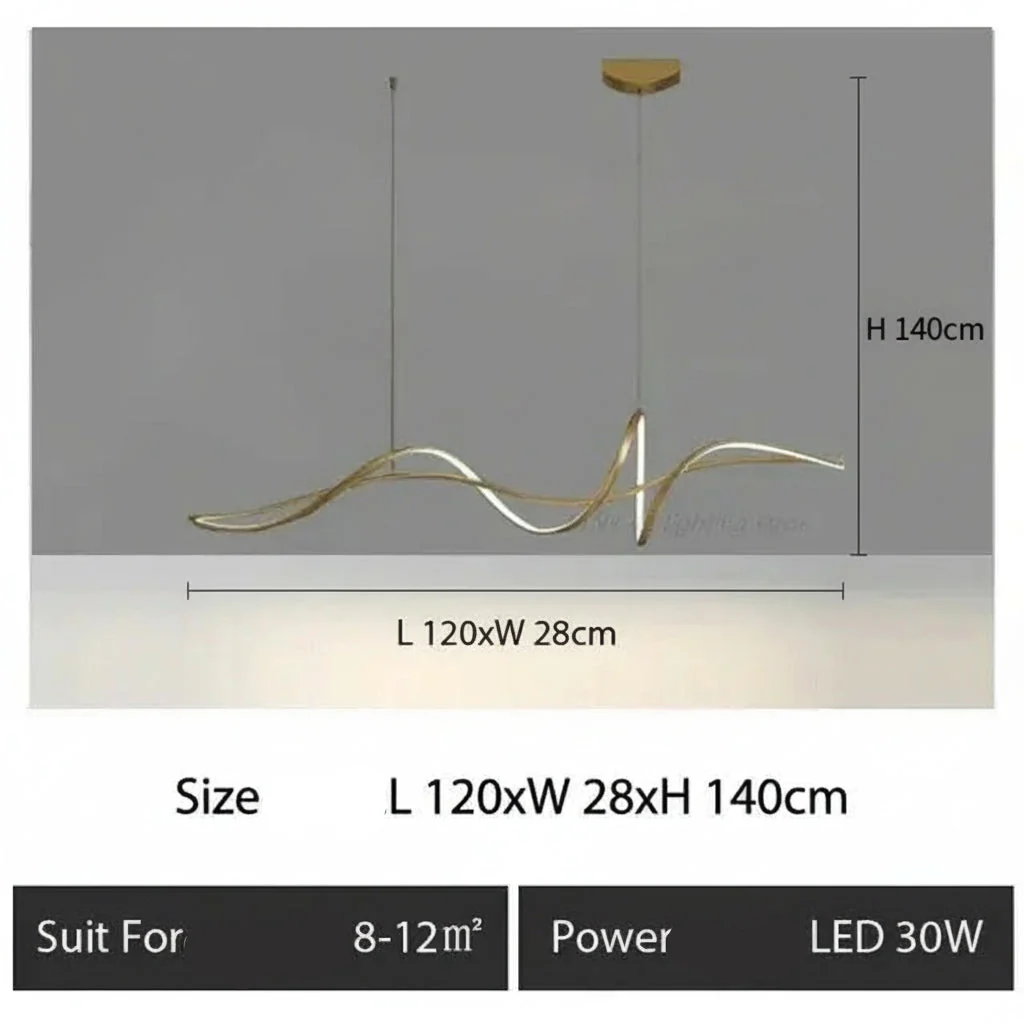 Ribbon Shape Design Dining Island LED Chandelier - Image 12