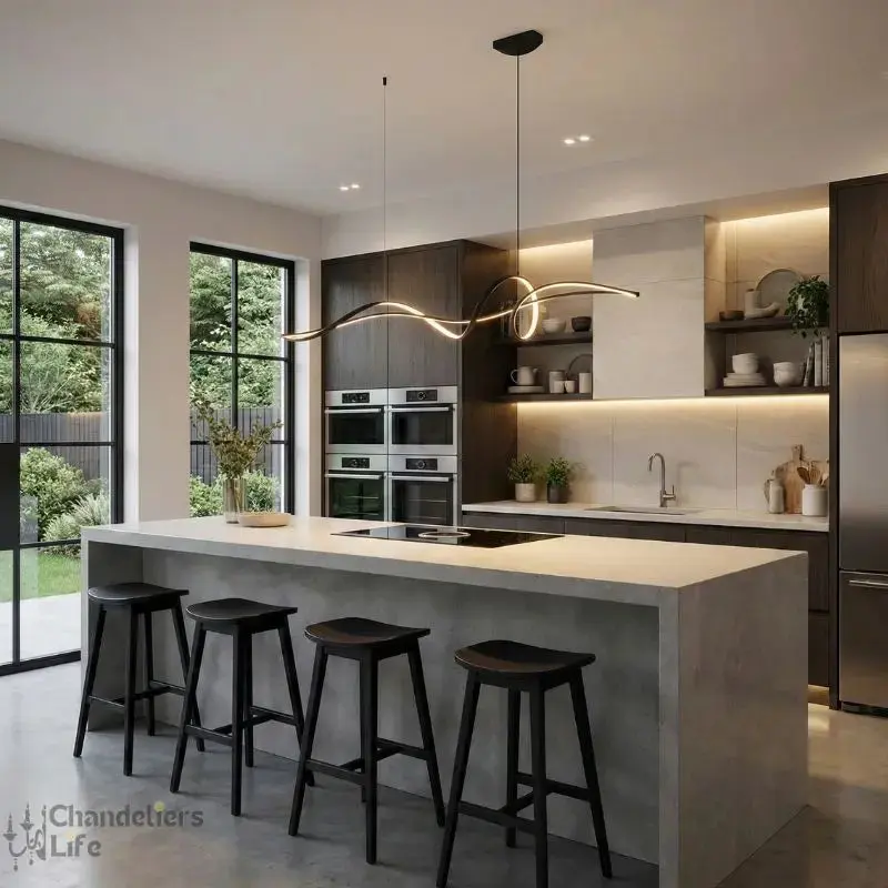 Ribbon Shape Design Dining Island LED Chandelier - Image 3