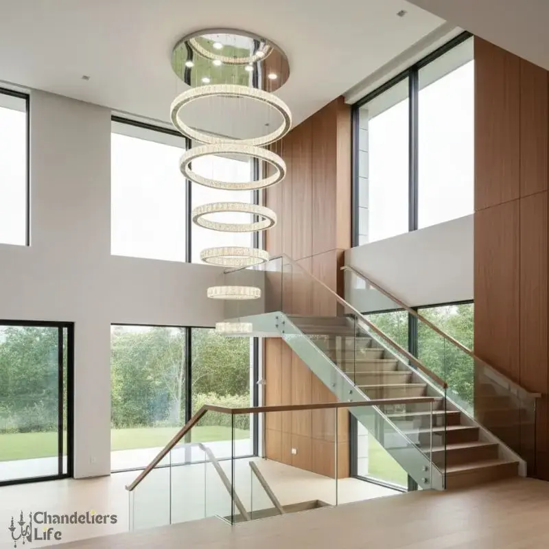 Rings Chandeliers for Loft Villa Duplex Design - Chrome - Image 5