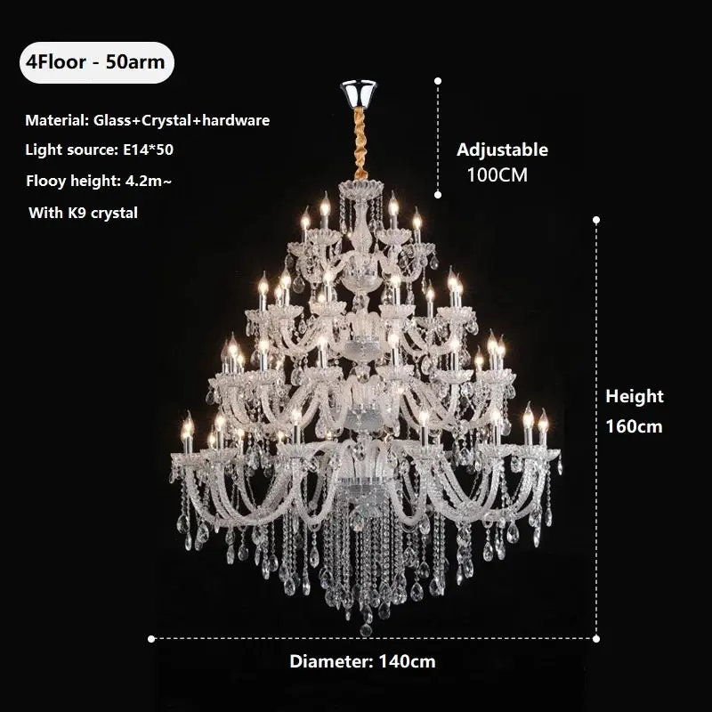 Villa Foyer Extra Large Crystal Chandelier - Image 13