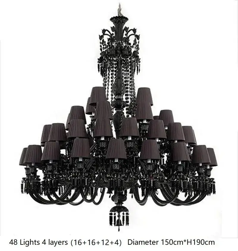 Villa Hotel Luxury Black Crystal Chandelier - Image 10