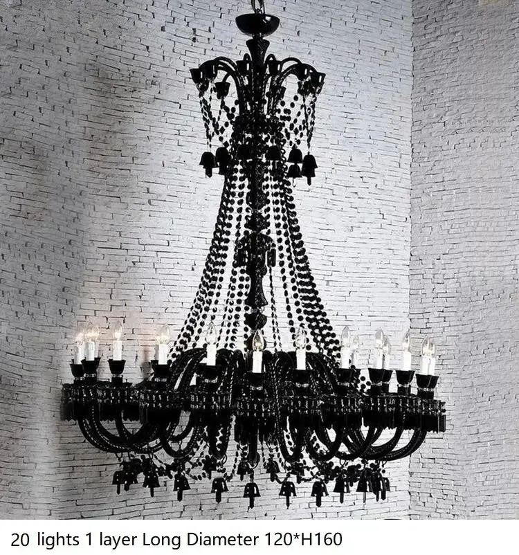 Villa Hotel Luxury Black Crystal Chandelier - Image 12