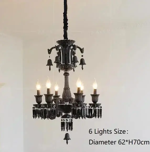 Villa Hotel Luxury Black Crystal Chandelier - Image 14