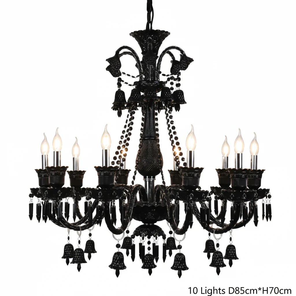 Villa Hotel Luxury Black Crystal Chandelier - Image 17