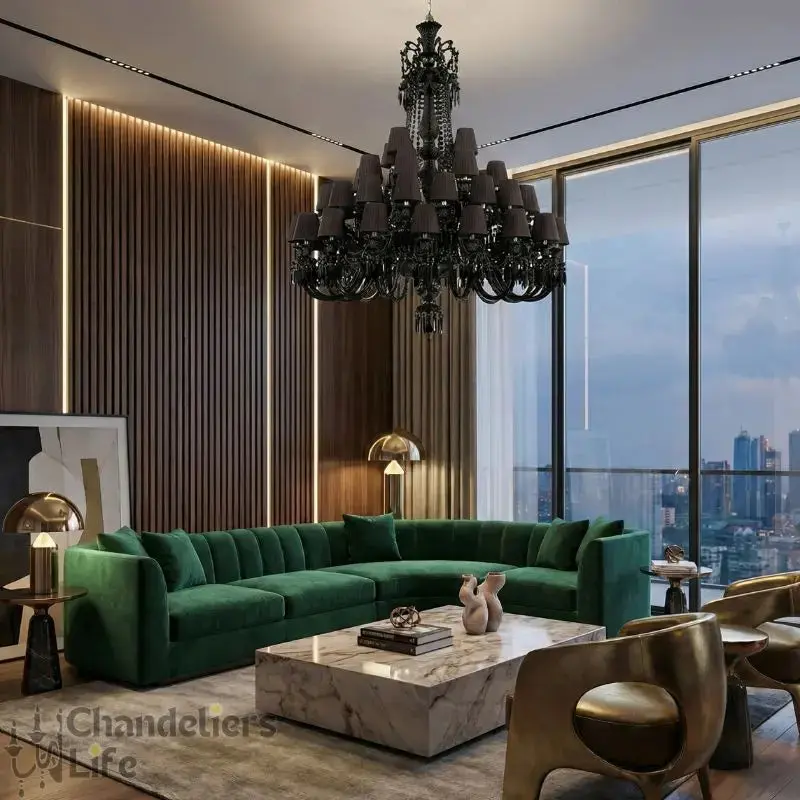 Villa Hotel Luxury Black Crystal Chandelier - Image 6