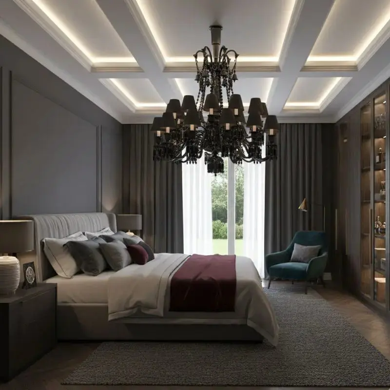 Villa Hotel Luxury Black Crystal Chandelier - Image 8