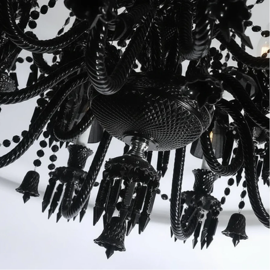 Villa Hotel Luxury Black Crystal Chandelier - Image 9