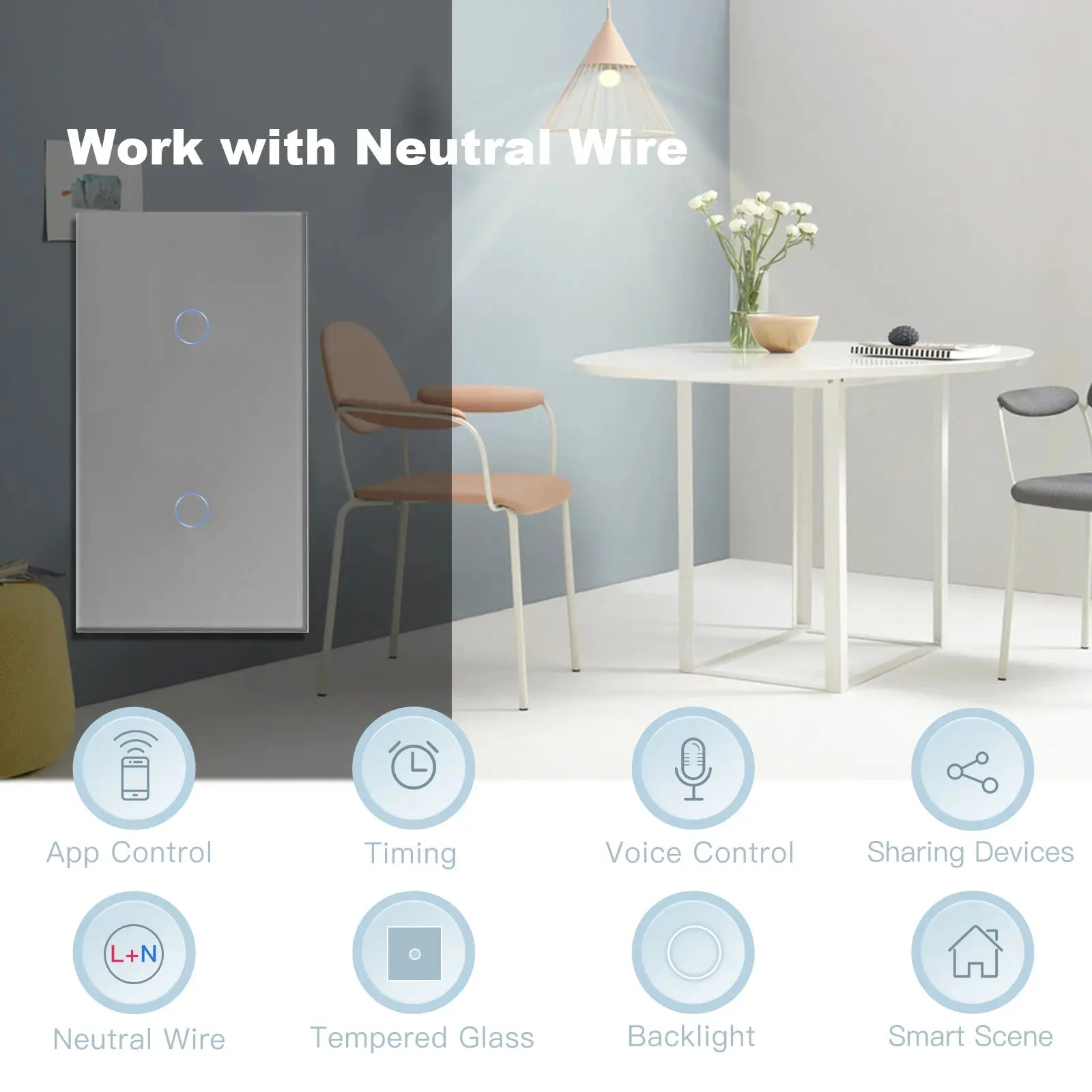 Wifi Light Smart Switch Grey White Black - Image 3